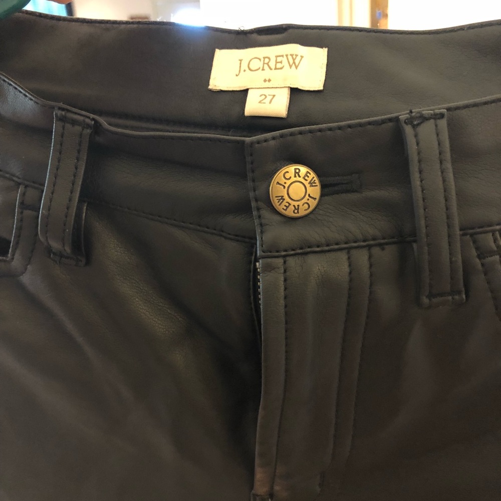 J crew faux leather skinny pants 27